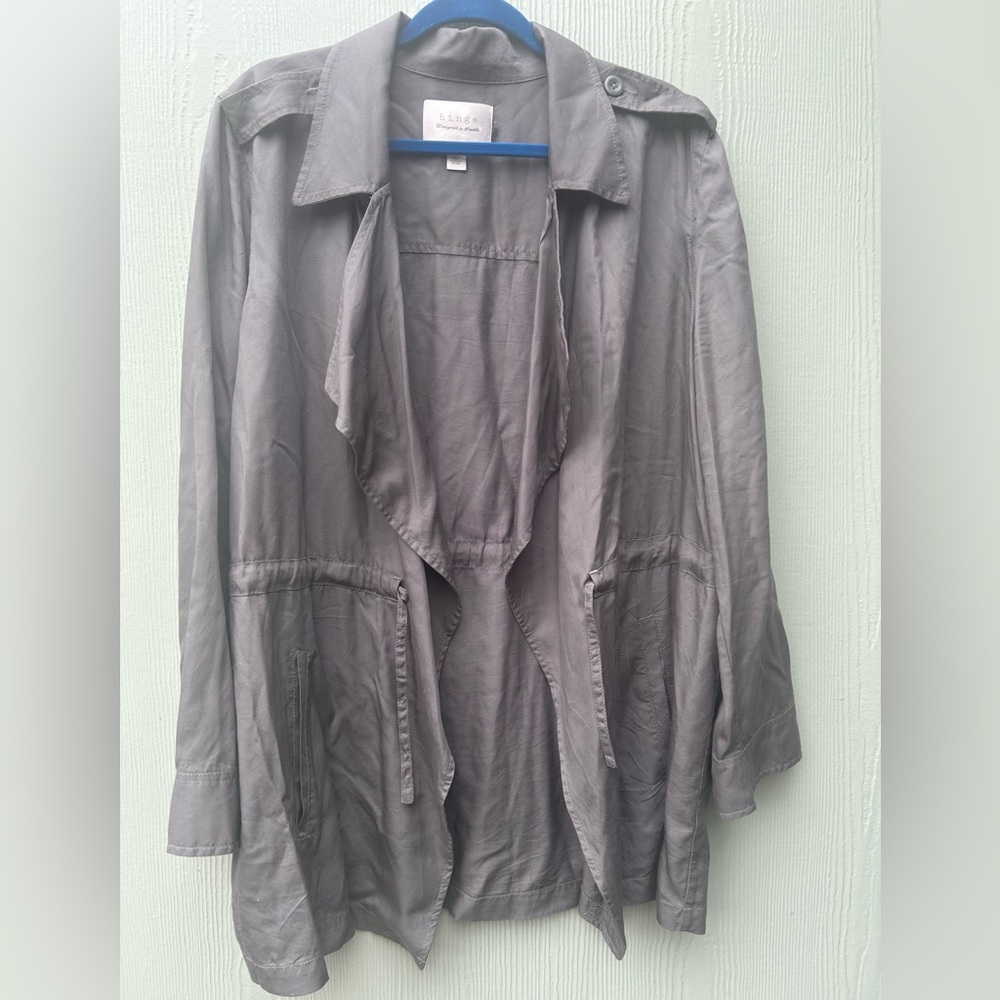 Hinge Green Trench Coat Lightweight Casual
